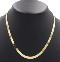 High Shine 10KT Yellow Gold 5.8mm Classic Herringbone Chain Necklace 20" - 10.7g