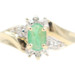 Women's Natural 0.26 Ct Oval Cut Emerald w/ Diamond Accents 10KT Gold Ring 2.09g