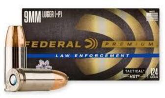 Federal Tactical HST 124 gr 9mm +P Hollow Point Defense Ammo 