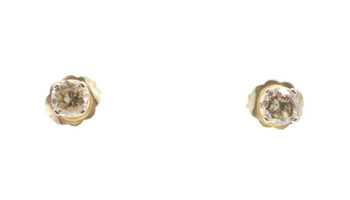 Women's Classic 0.44 ctw Round Diamond Solitaire 14KT Yellow Gold Stud Earrings