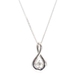 0.04 ctw Round Diamond Solitaire Infinity Drop Pendant on 17" 10KT Gold Necklace