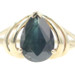 Women's Natural 1.95 Ct Pear Cut Blue-Green Sapphire 10KT Yellow Gold Ring 2.5g