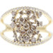 Modern 14KT Yellow Gold 1.05 ctw Champagne and White Diamonds Cocktail Ring 5.5g