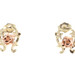 Unique Two Tone 14KT Yellow and Rose Gold Nugget Detailed Rose Stud Earrings 