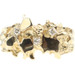 Estate Retro Style 0.05 Ctw Round Diamond 14KT Yellow Gold Nugget Ring by TEX