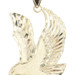 High Shine Diamond-Cut 10KT Yellow Gold Open Soaring Eagle Necklace Pendant 1.7"