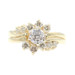 Women's 0.90 ctw Round Diamond 14KT Yellow Gold Estate Wedding Ring Set - 5.3g