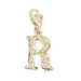 Detailed 30.2mm / 1.1" High Shine "R" Initial Pendant in 10KT Yellow Gold - 1.3g