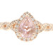 Women's 0.65 Ct Teardrop Cut Morganite & Round Diamond Halo 14KT Rose Gold Ring