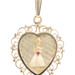 Women's Estate 0.02 Ct Lab-Created Ruby 14KT Yellow Gold Filigree Heart Pendant