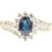 0.50 Ct Oval Cut Sapphire & Round Diamond Halo 14KT Yellow Gold Bypass Ring - 3g