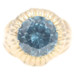 Solitaire 2.65 Ct Round Blue Topaz 14KT Yellow Gold Floral Cocktail Ring Size 5