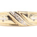 Men's 0.04 ctw Round Diamond Diagonal Cross Detailed 7.5mm 10KT Gold Band Ring