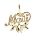 Women's Maui Diamond Cut Tropical 14KT Yellow Gold Small Charm Pendant 0.5g