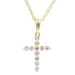 0.11 ctw Round Diamond Cross Necklace Pendant on 20" 10KT Yellow Gold Chain 2.3g