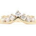 Women's V-Shaped Round Cubic Zirconia 14KT Yellow Gold Tiara Style Ring - 2.2g