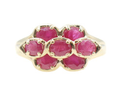 1.50 ctw Oval Cut Natural Ruby July Birthstone 10KT Yellow Gold Gemstone Ring 