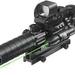 Pinty 4-in-1 Rifle Scope Combo, 3-9x32 Rangefinder Scope, Red & Green Dot Sight