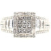 1.0 ctw Princess Round Baguette Diamond Cluster Engagement Ring 10KT White Gold