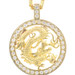 Custom 14KT & 18KT Gold Diamond Halo Dragon Pendant on 24KT Fancy Link Necklace