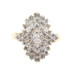 1.12 ctw Marquise Round Baguette Diamond 14KT Yellow Gold Estate Cocktail Ring