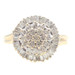 Estate 1.80 ctw Round Diamond 10KT Gold Cluster Ring with Baguette Diamond Halo