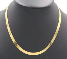 High Shine 14KT Yellow Gold 6mm Classic Herringbone Chain Necklace 20 1/4" 13.0g