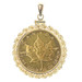 1/2oz 1986 Canadian Maple Leaf 14KT Yellow Gold Rope Bezel Coin Pendant 19g