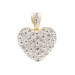 10KT Yellow Gold 0.30 Ctw Single Cut Diamond Heart Pave Cluster 19.2mm Pendant