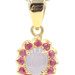 Natural White Star Sapphire & Ruby 18KT Yellow Gold Pendant on 14KT Rope Chain