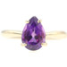 Women's Solitaire 1.18 Ct Teardrop Cut Amethyst Gemstone 14KT Yellow Gold Ring