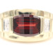 Estate 2.0 Ct Barrel Cut Garnet & Round Diamond 10KT Yellow Gold Gemstone Ring