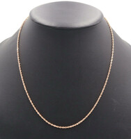 Classic 10KT Rose Gold 1.9mm High Shine Rope Chain Necklace 20 1/4" by JLA