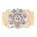 0.83 ctw Round Diamond Flower Cluster Estate Ring 14K Yellow Gold Lattice Design