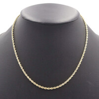 Classic 10KT Yellow Gold 2.8mm High Shine Rope Chain Necklace 19" by AZ - 11.81g