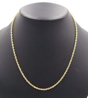 High Shine 10KT Yellow Gold 3mm Wide Classic Rope Chain Necklace 20 1/2" by MA