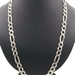 Classic Semi-Hollow Sterling Silver 10.8mm Italy Figaro Chain Necklace 28" - 93g