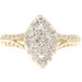 Estate 0.24 Ctw Round Diamond Navette Cluster 10KT Yellow Gold Openwork Ring 3g