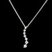 0.22 ctw Round Diamond 14KT White Gold Journey Pendant 18.5" 925 Silver Necklace