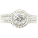 Classic 1.18 ctw Round Diamond Halo 14KT White Gold Women's Wedding Ring Set 