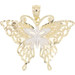 Estate Diamond-Cut 14KT Two-Tone Gold Openwork Filigree Butterfly Pendant 1.1"