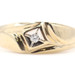 Men's Estate 10KT Yellow Gold 0.06 ctw Round Diamond 8.5mm Solitaire Ring 3.5g