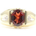 Men's 1.80 Ct Oval Cut Garnet & Round Diamond Accents 14KT Yellow Gold Ring 4.4g