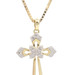 10KT Gold Two Tone 0.18 ctw Round Diamond Cross Pendant w 14KT Gold 20" Necklace