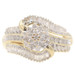 Estate 0.86 ctw Round & Baguette Diamond Cluster Ring in 10KT Yellow Gold - 2.7g