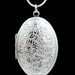 Sterling Silver Large Floral Oval Locket Pendant on 18" Snake Chain Necklace 11g