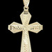 Diamond Cut 10KT Yellow Gold Nugget Cross Pendant on 10KT Gold Rope Chain 21"