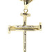 Diamond-Cut 10KT Yellow Gold Nail Cross Pendant on 22" 10KT Rope Chain Necklace