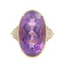 Judith Ripka 14KT Gold 10.0 ctw Oval Amethyst & 1/5 ct Diamond Cocktail Ring