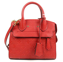 Authentic Louis Vuitton Empreinte Mini Pont-Neuf Cherry Red Leather Handbag